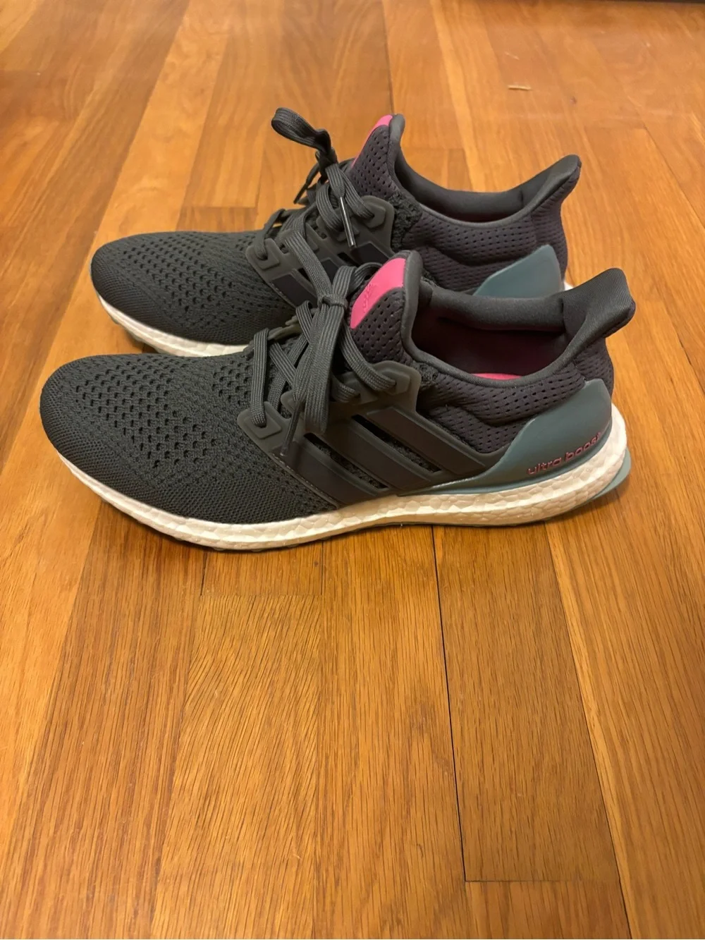 Adidas Ultraboost Women’s Running Shoes - Gray with Light Blue and Pink Accent